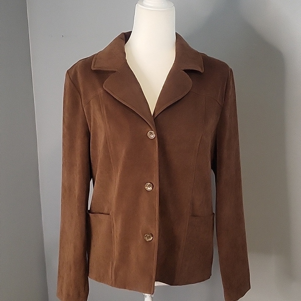 Giorgio Sant Angelo Vintage Brown Button Up Lightweight Jacket - Size 8
